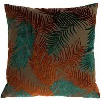 Palm Grove Cushion - Teal, Velvet Jacquard