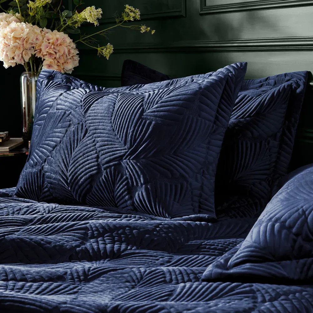 Palmeria Double Duvet Set - Navy, Velvet