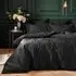 Palmeria Double Quilted Duvet Set - Black, Velvet