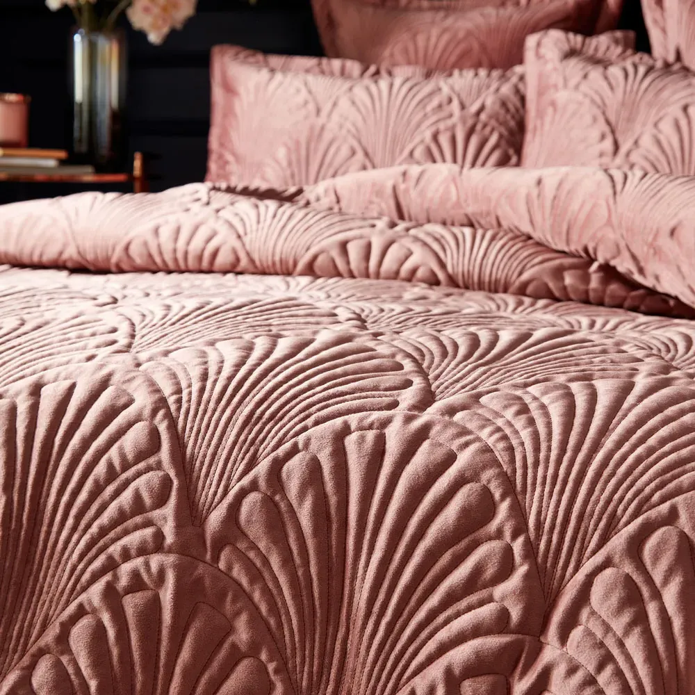 Palmeria King Size Duvet Set - Blush, Velvet