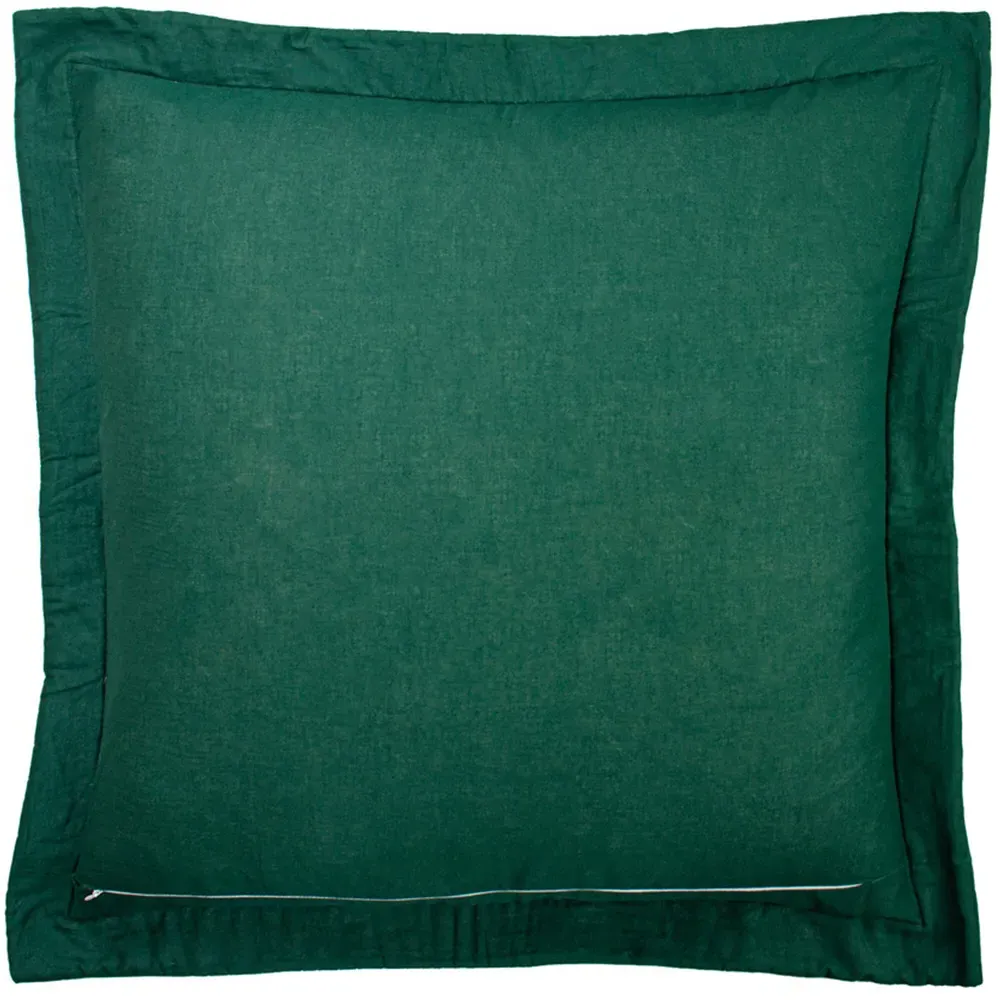 Palmeria Quilted Velvet Cushion - Emerald