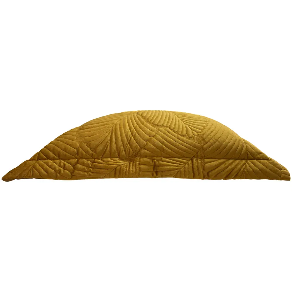 Palmeria Quilted Velvet Cushion - Gold
