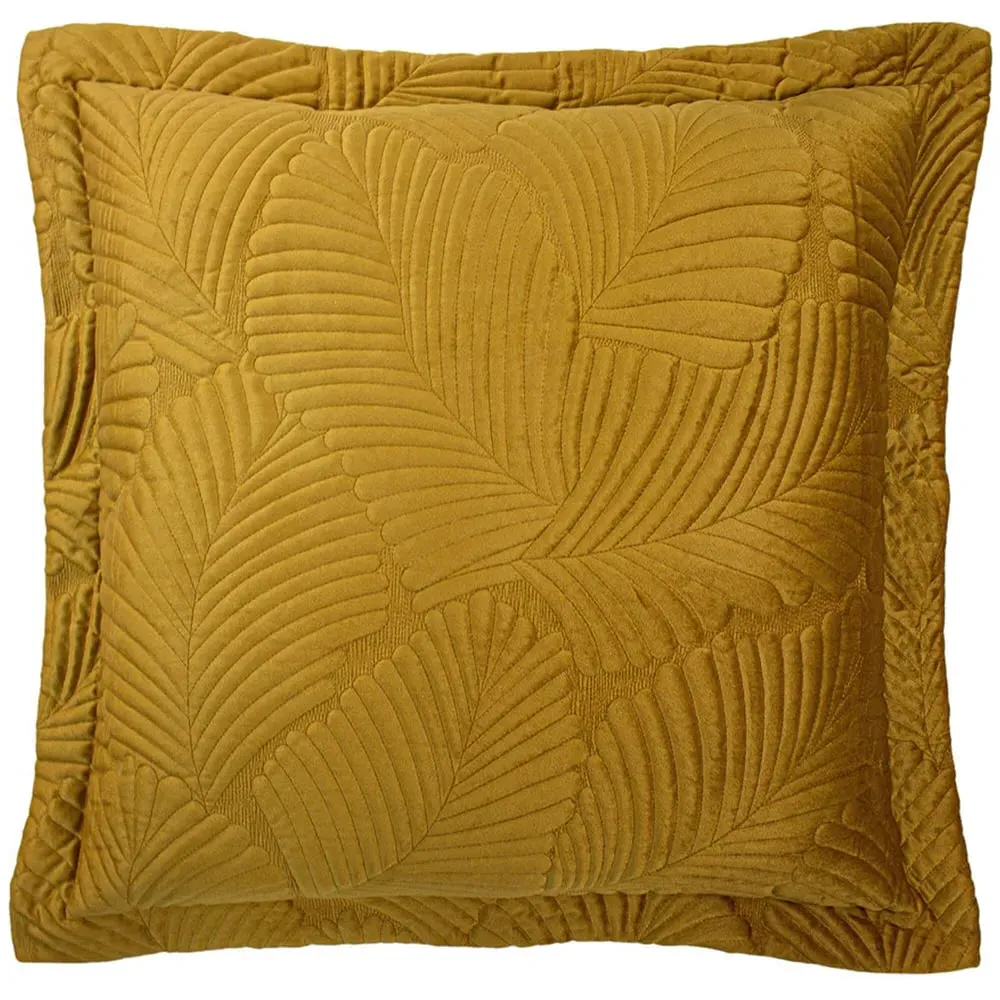 Palmeria Quilted Velvet Cushion - Gold