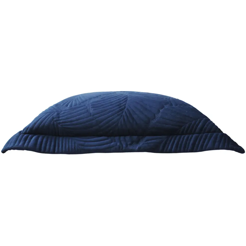 Palmeria Quilted Velvet Cushion - Navy