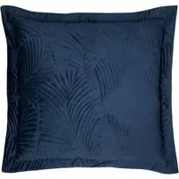 Palmeria Quilted Velvet Cushion - Navy