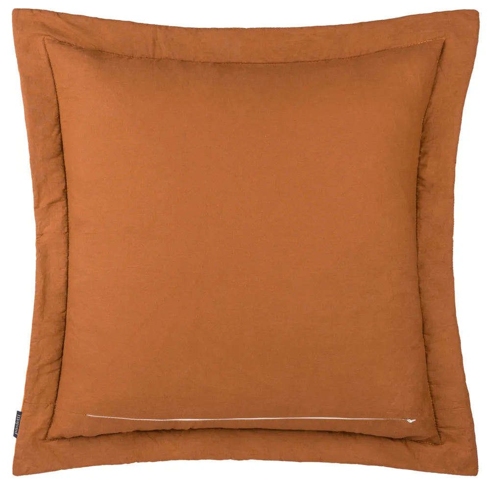 Palmeria Quilted Velvet Cushion - Rust