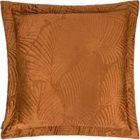 Palmeria Quilted Velvet Cushion - Rust