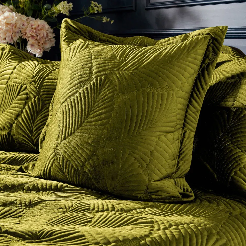 Palmeria Single Duvet Set - Green, Velvet