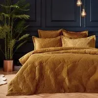 Palmeria Super King Duvet Set - Gold, Velvet