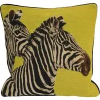 Paoletti Twin Zebra Piped Cushion - Green