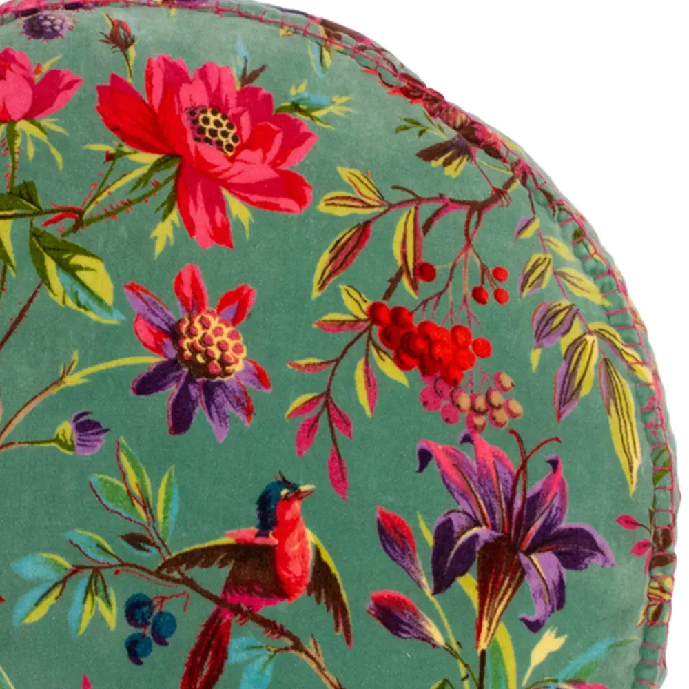 Paradise Round Cushion - Mineral, Velvet