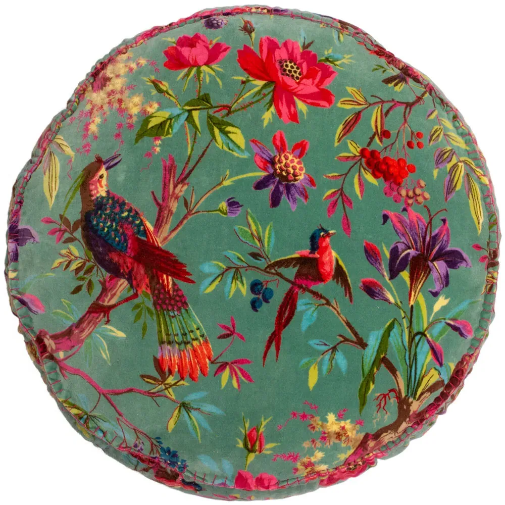 Paradise Round Cushion - Mineral, Velvet