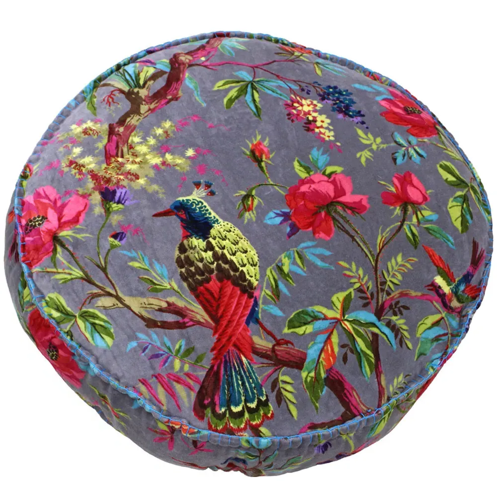 Paradise Round Cushion - Mink, Velvet