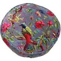 Paradise Round Cushion - Mink, Velvet