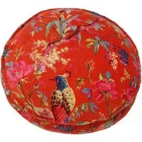 Paradise Round Cushion - Orange, Velvet