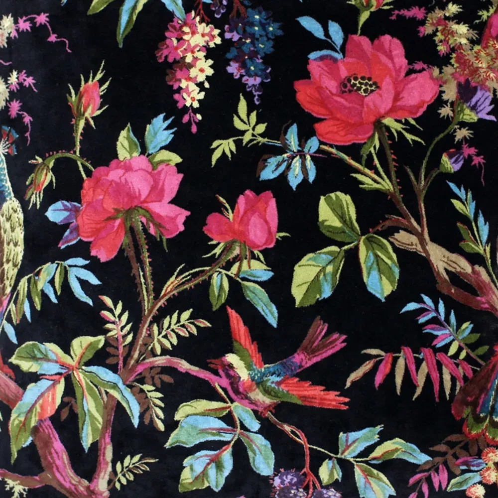 Paradise Velvet Cushion - Black
