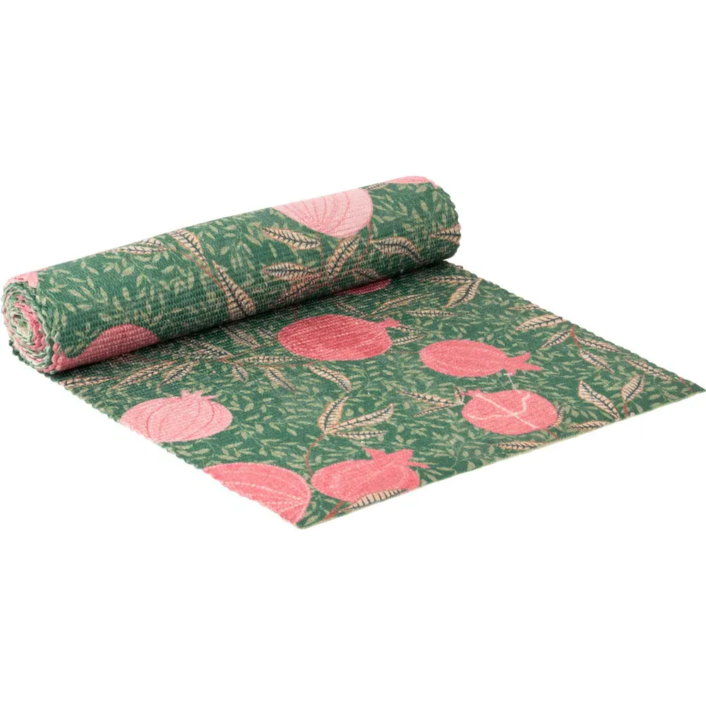 Pomegranate Table Runner - Green, Polyester