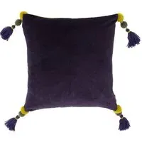 Poonam Damson and Lemon Curry Velvet Touch Cushion - Multi