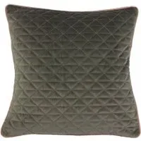 Quartz Quilted Velvet Cushion - Charcoal Grey, Polyester