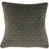 Quartz Quilted Velvet Cushion - Charcoal Grey, Polyester