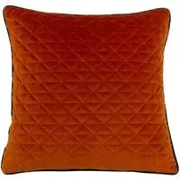 Quartz Quilted Velvet Cushion - Jaffa Orange, Polyester