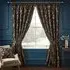 Shiraz Floral Jacquard Pencil Pleat Curtain - Navy
