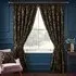 Shiraz Jacquard Pencil Pleat Curtains - Black, Chenille
