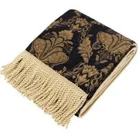 Shiraz Jacquard Throw - Black, Chenille