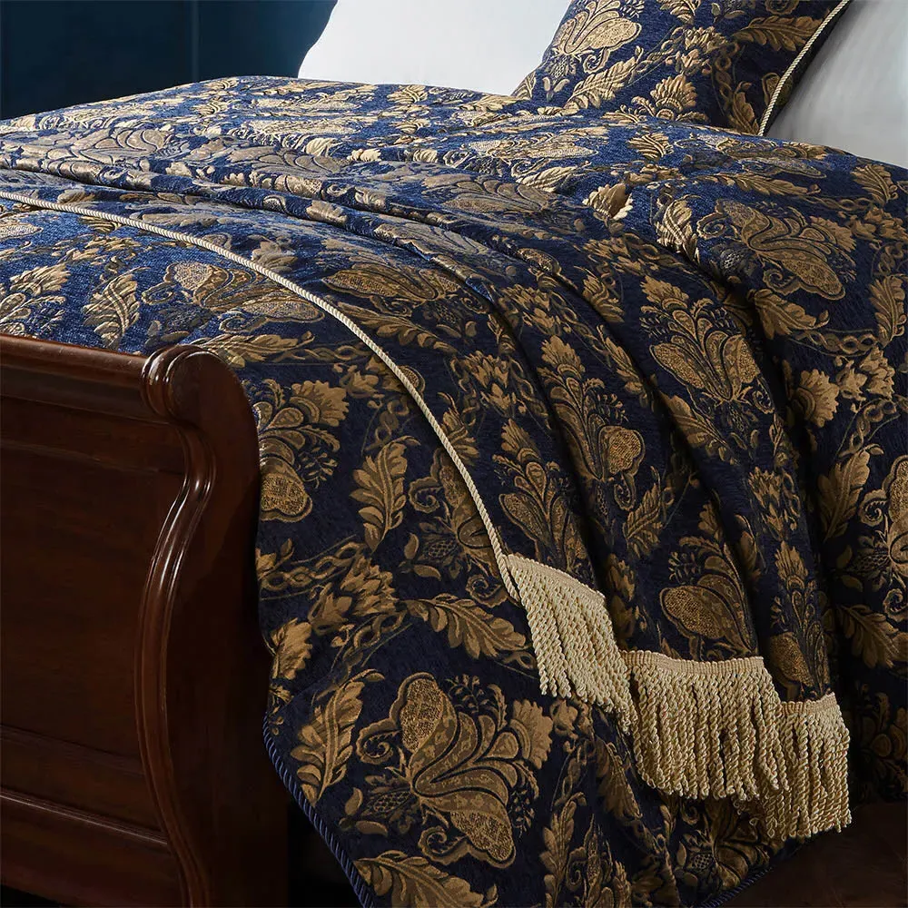 Shiraz Jacquard Throw - Blue, Chenille