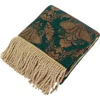 Shiraz Jacquard Throw - Green, Chenille