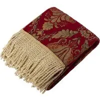 Shiraz Jacquard Throw - Red, Chenille