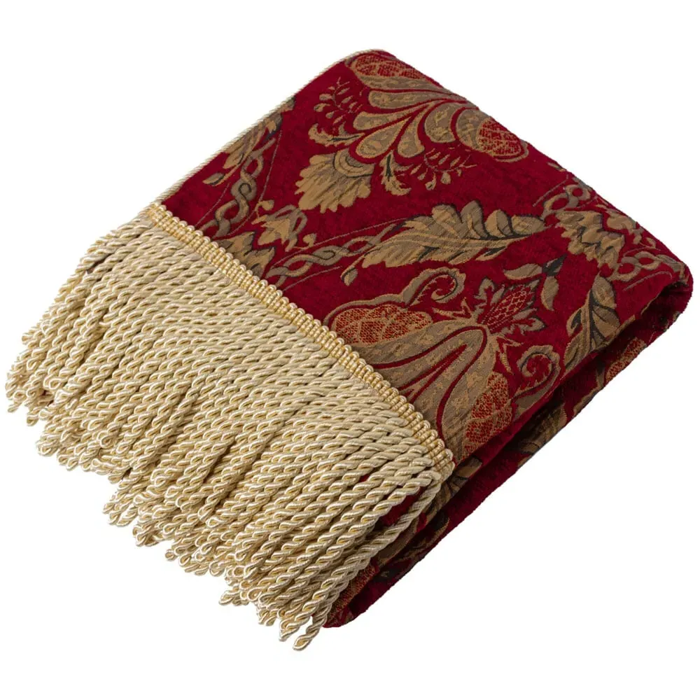 Shiraz Jacquard Throw - Red, Chenille