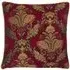 Shiraz Large Floral Jacquard Cushion - Burgundy