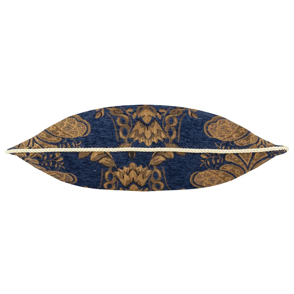 Shiraz Large Floral Jacquard Cushion - Navy