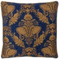 Shiraz Large Floral Jacquard Cushion - Navy
