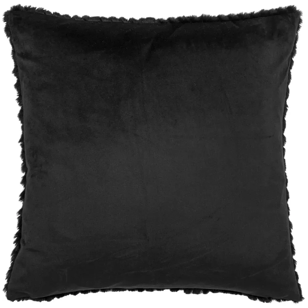 Sonnet Cut Faux Fur Cushion - Black
