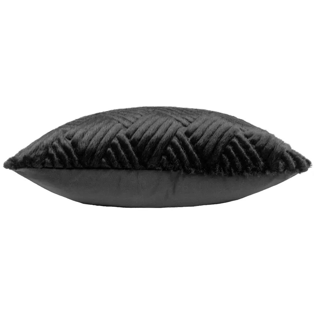 Sonnet Cut Faux Fur Cushion - Black