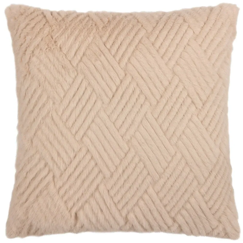 Sonnet Cut Faux Fur Cushion - Cream