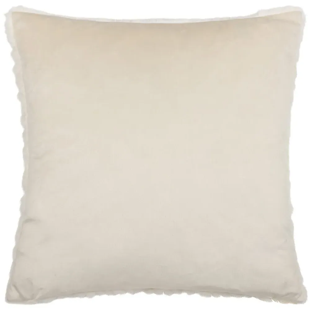 Sonnet Cut Faux Fur Cushion - Cream