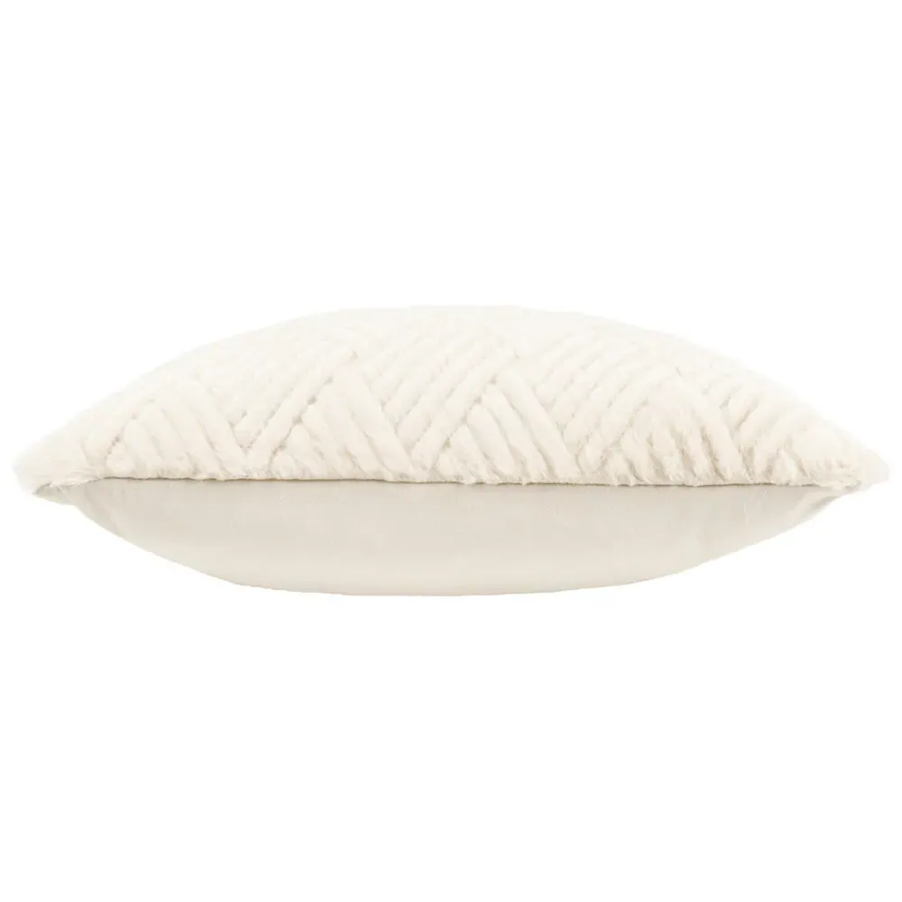 Sonnet Cut Faux Fur Cushion - Cream