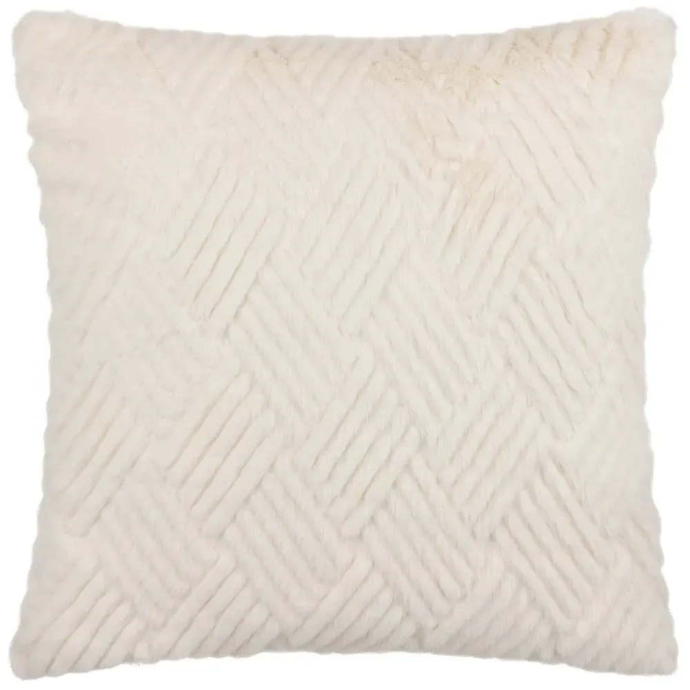 Sonnet Cut Faux Fur Cushion - Cream