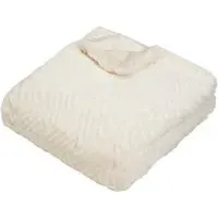 Sonnet Cut Faux Fur Throw - Cream