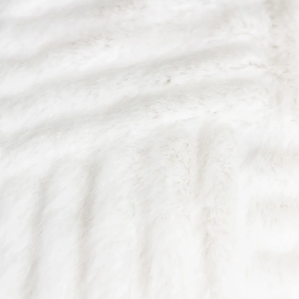 Sonnet Cut Faux Fur Throw - White