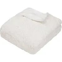 Sonnet Cut Faux Fur Throw - White