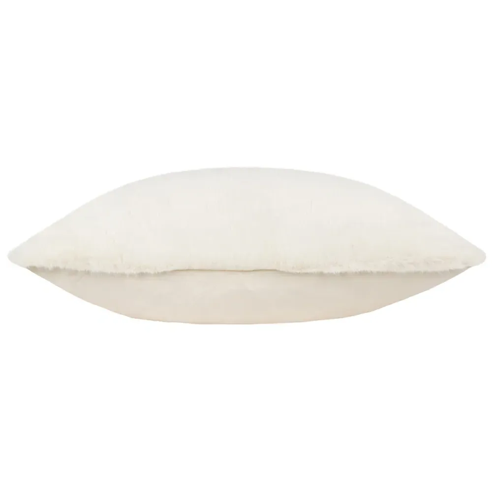 Stanza Ecru Faux Fur Cushion - Cream
