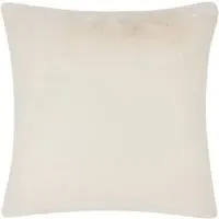 Stanza Ecru Faux Fur Cushion - Cream