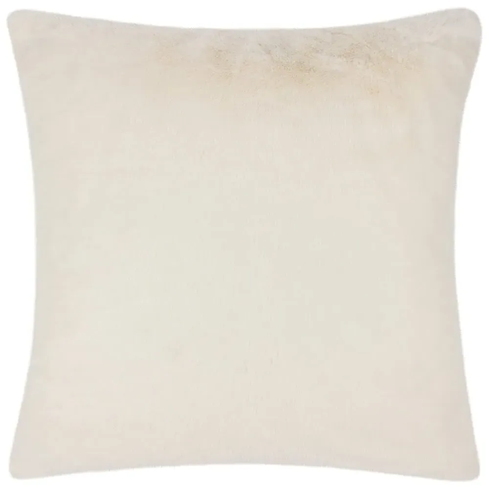 Stanza Ecru Faux Fur Cushion - Cream