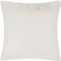 Stanza White Faux Fur Cushion - White