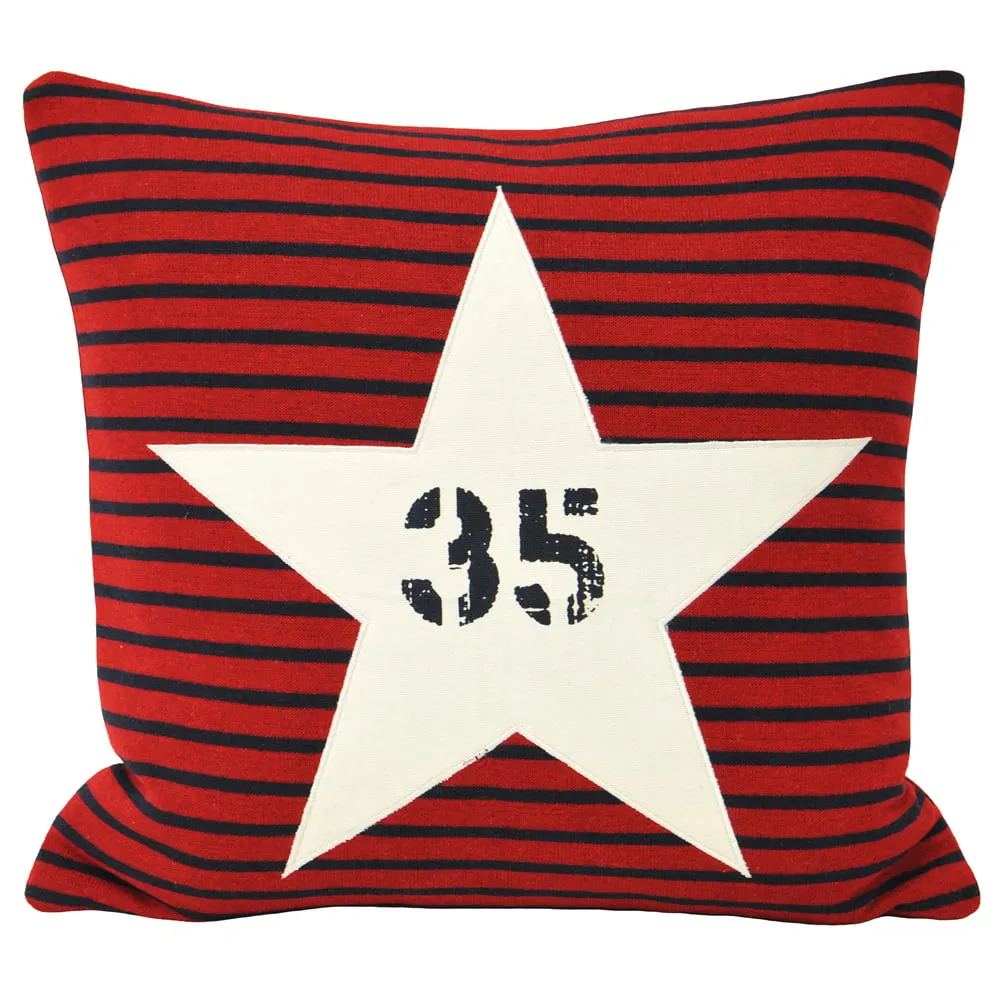 Star Red Sign Cushion - Red, Polyester image