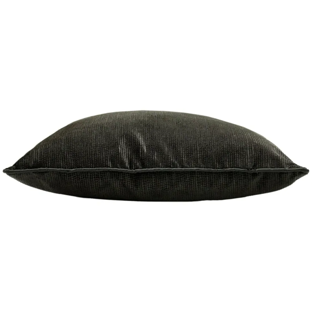 Stella Textured Cushion - Black, Velvet